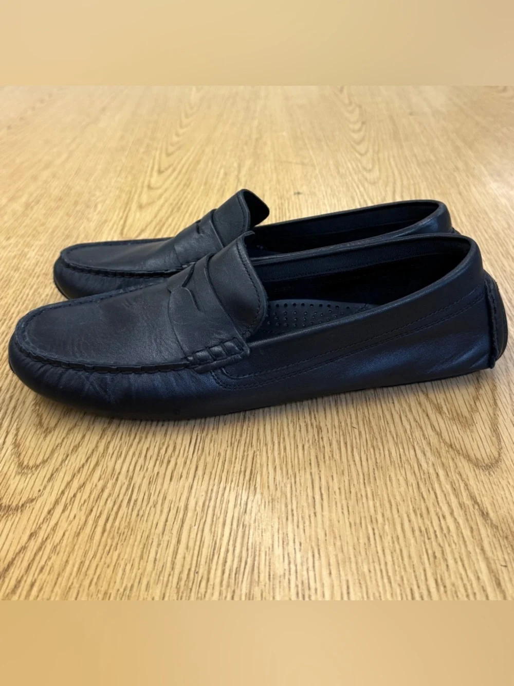 Cole Haan Women’s Black Leather Penny Driving Loafers Size 8B Minimalist Preppy